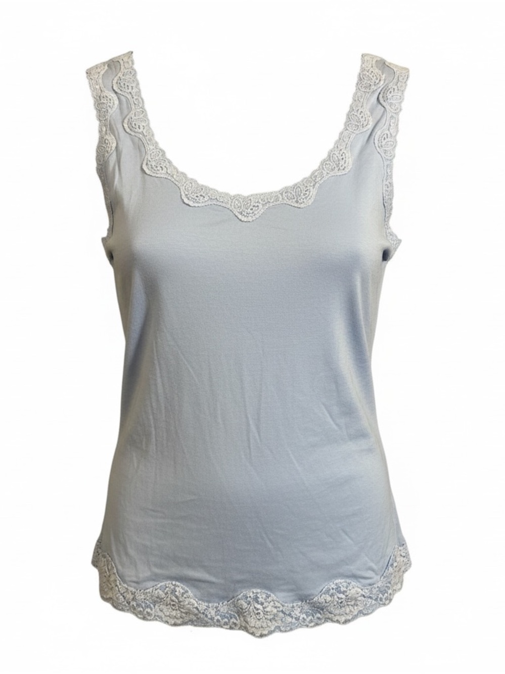 Kenneth Cole Pale Blue Lace-Trim Camisole